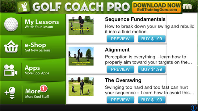 Golf Training Guru screenshots