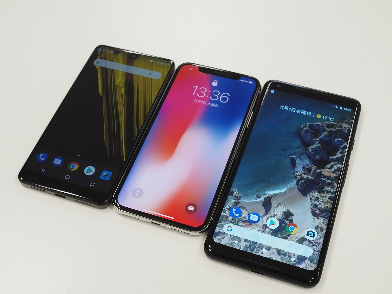 Iphone Xは本当に狭額縁なのか Essential Phone Pixel 2 Xl Mi Mix2と比べてみた Engadget 日本版
