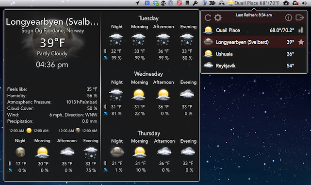 Temps weather app for OS X
