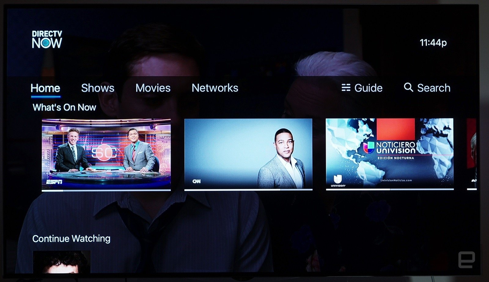 DirecTV Now as it currently appears on Apple TV