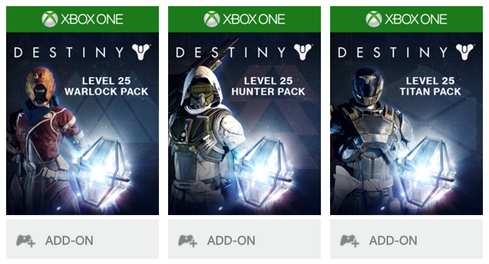 Xbox One Destiny Level Packs