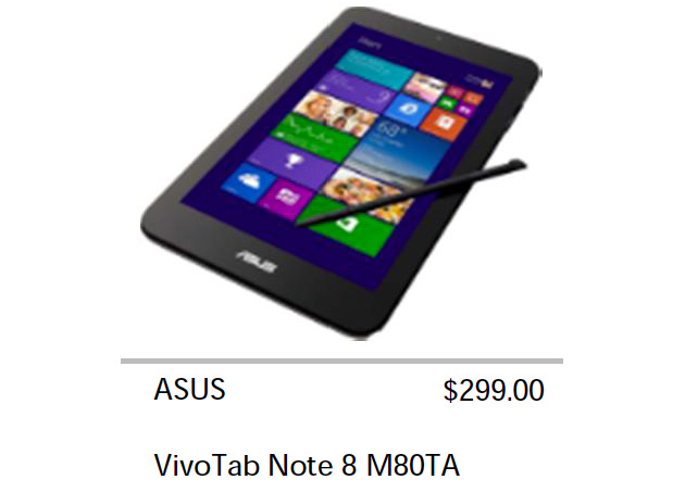 ASUS VivoTab Note 8 se asoma furtivamente como un Windows 8.1 con stylus y precio asequible
