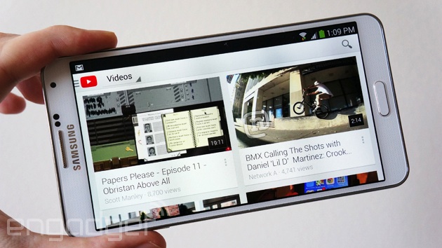 Samsung Galaxy Note 3 checking out YouTube