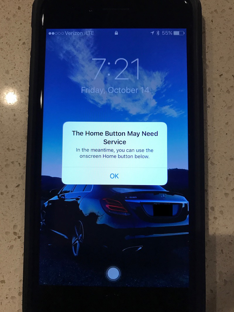 The iPhone 7's home button failure warning