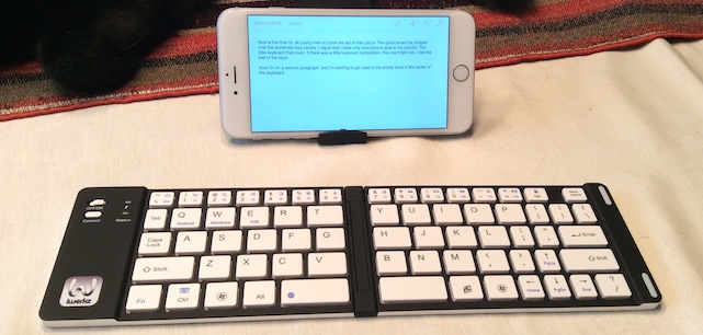 iPhone 6 Plus with an iWerkz Folding Bluetooth Keyboard