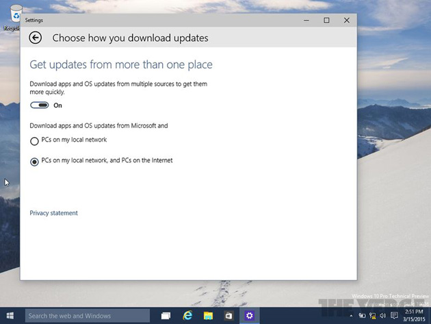 Windows 10 peer-to-peer updates