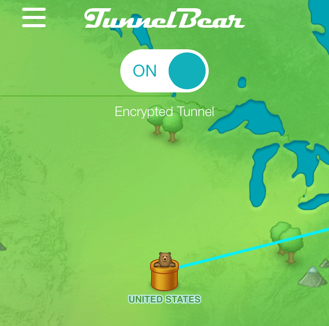 Tunnelbear connected to the US