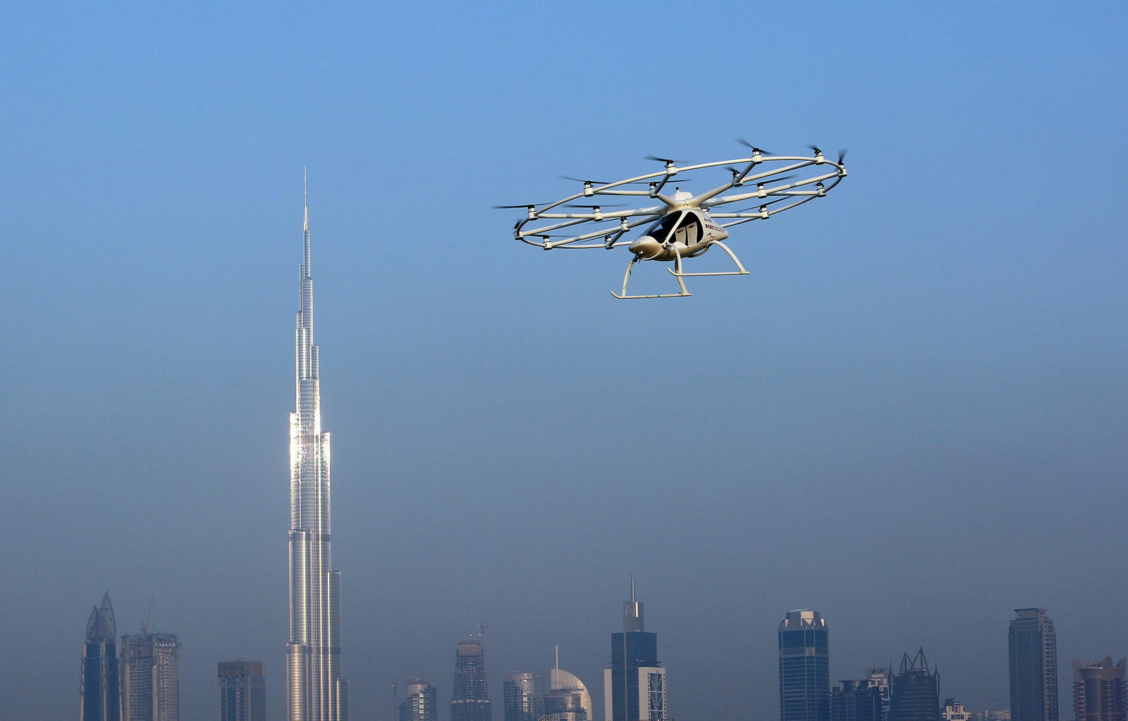 The flying taxi is seen in Dubai, United Arab Emirates September 25, 2017. REUTERS/Satish Kumar