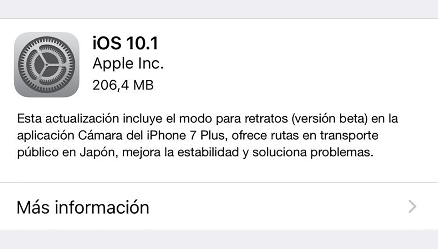 iOS 10.1 llega con el modo retrato para el iPhone 7 Plus