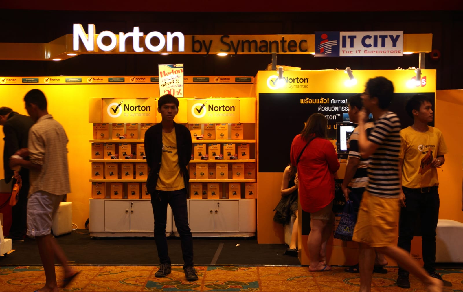 Norton anti-virus on display at the Commart Next-Gen 2014 in