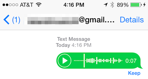 iOS 8 Messages app audio messages