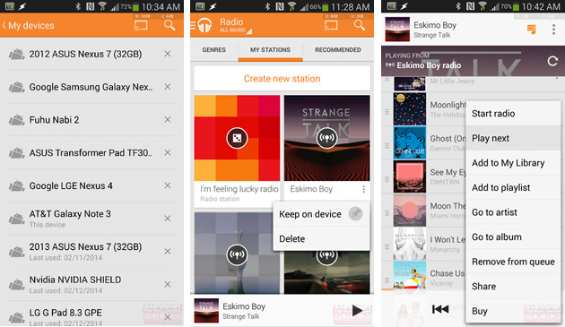Offline radio in Google Play Music for Android