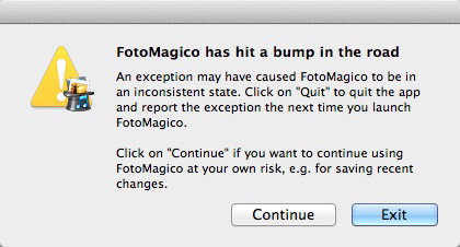 FotoMagico Problem screen shot