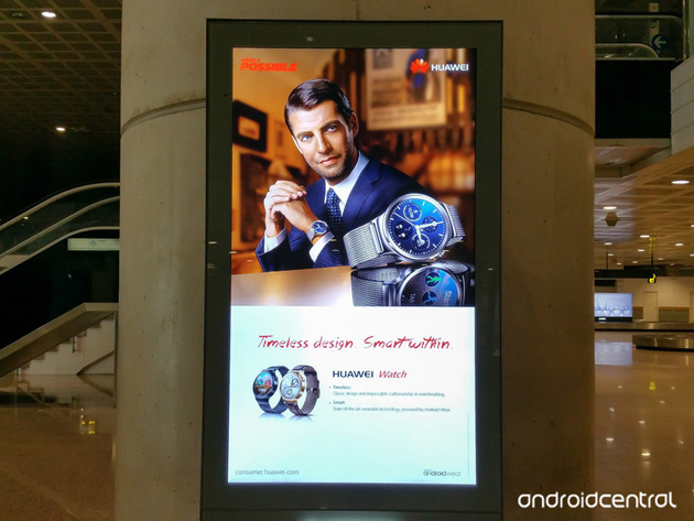 Huawei Watch ad in Barcelona's main airport
