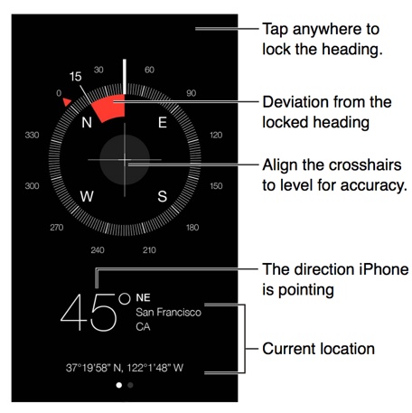 how to check direction in compass
