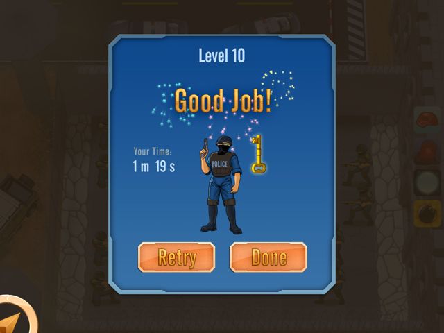 End of level screen for Prison Defense