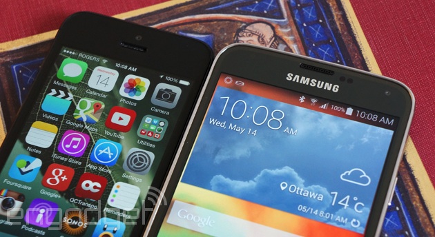 Apple iPhone 5 and Samsung Galaxy S5