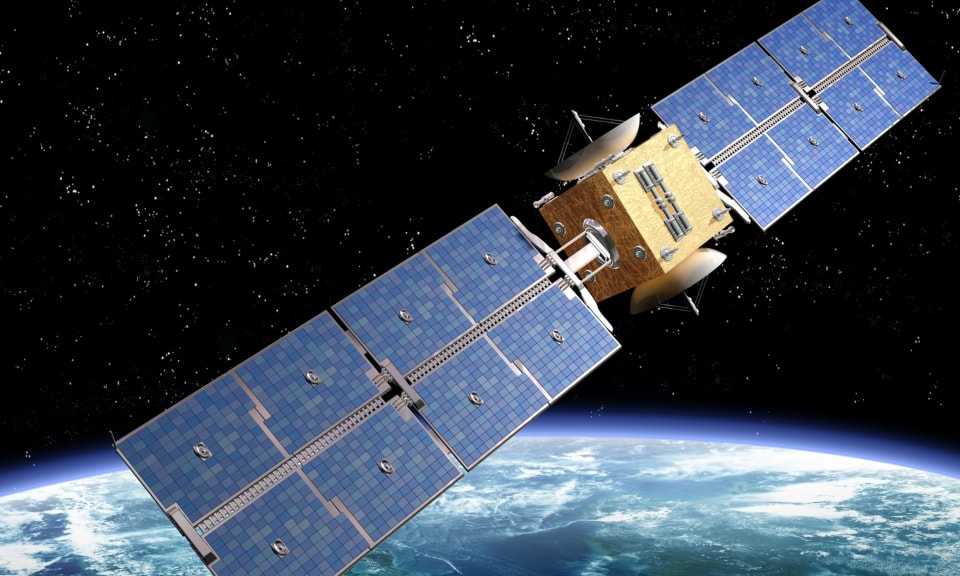 BKGKTH Illustration of a satellite orbiting the earth