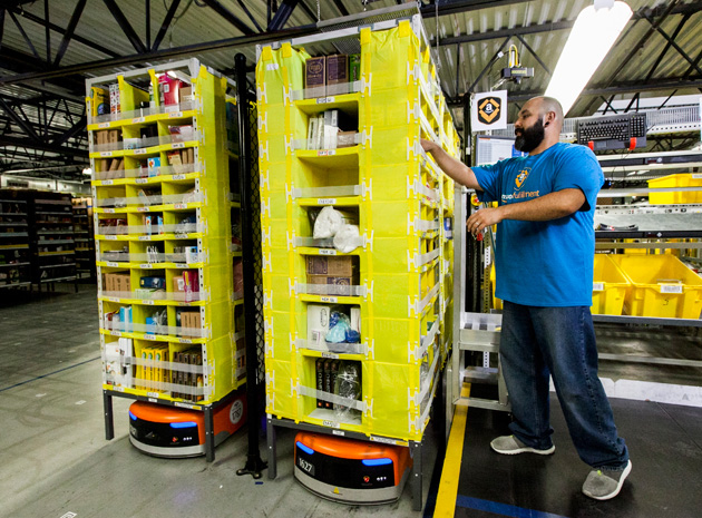 Kiva robots at Amazon's newest fulfillment center