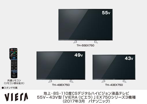 新4kビエラ Ex750発表 色再現性は従来比3倍 番組表の概念を一新 する新ui アレコレチャンネル搭載 Engadget 日本版