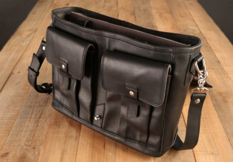 Pad & Quill Attaché Leather Bag in Galloper Black Leather