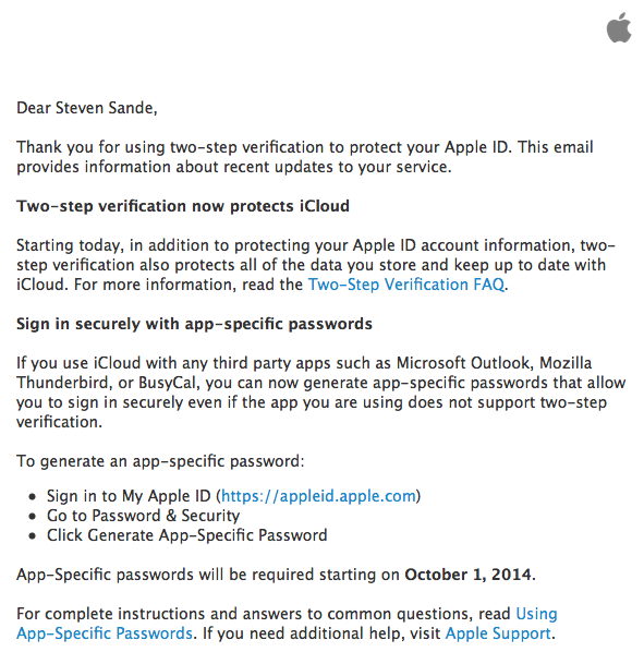Apple two-step verification email