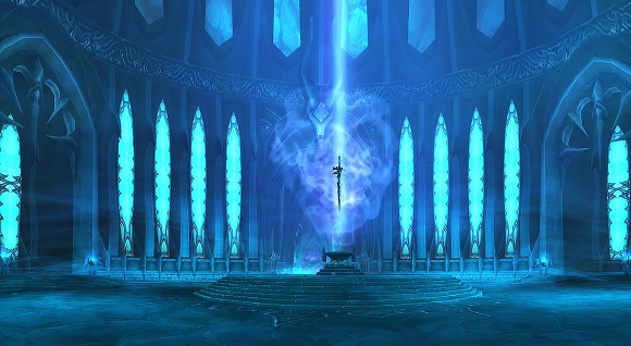 Frostmourne in the Halls of Reflection