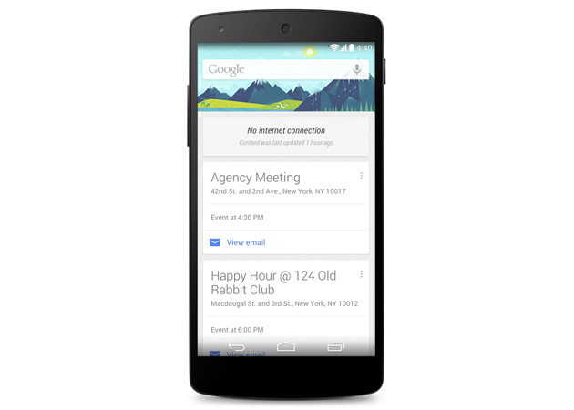Google Now offline support on Android