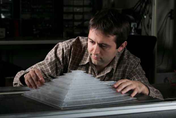 researchers in the Pratt School of Engineering use 3D printers to construct a variety of cloaking devices and other useful items  research scientist Bogdan Popa with a 3D acoustic cloaking device constructed with components created in a 3D printer