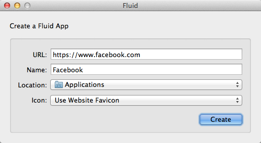 Fluid screenshot for Facebook browser