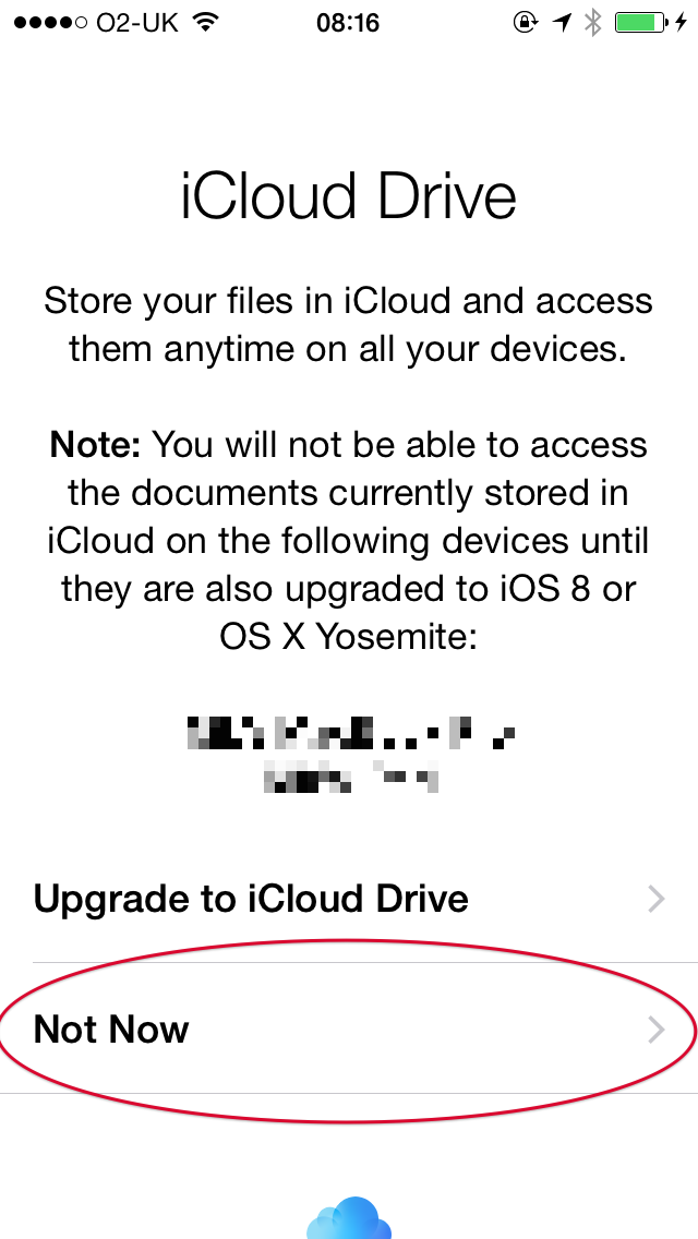 iCloud Drive Screen