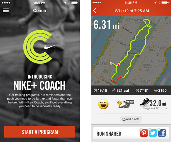 Nike+ Running for iPhone with coach mode