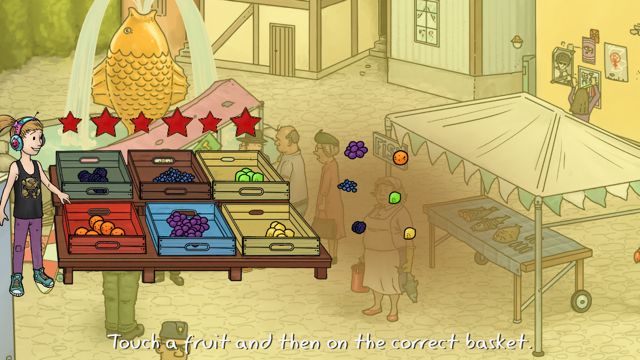 Players sort fruit by color and type in Hanna & Henri - The Robot