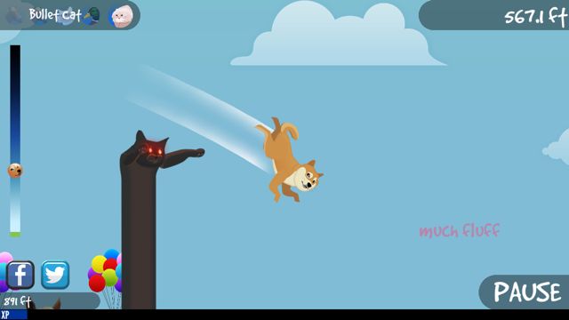 Demon long cat chases Doge in Doge Blast