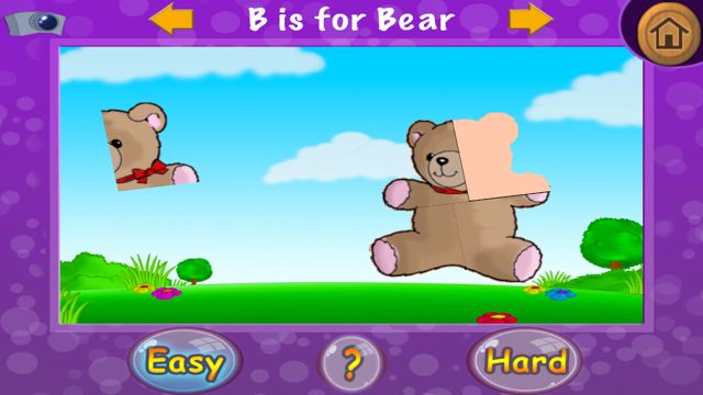 Puzzle fun mini game with bear puzzle missing one piece