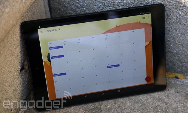 Google Calendar on an Android tablet