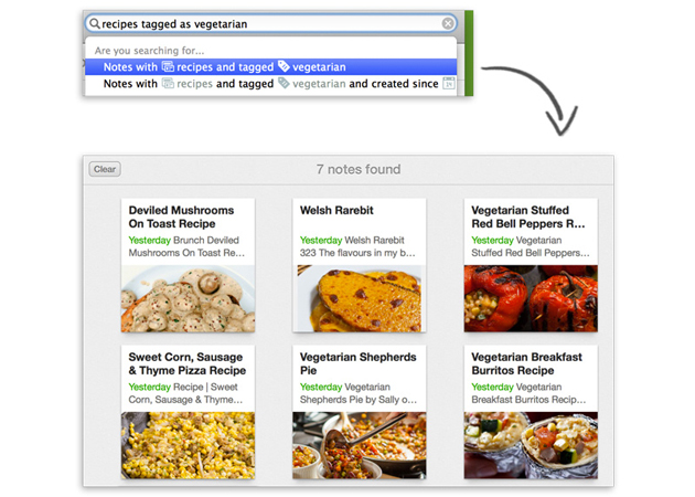 Natural language search on Evernote for Mac