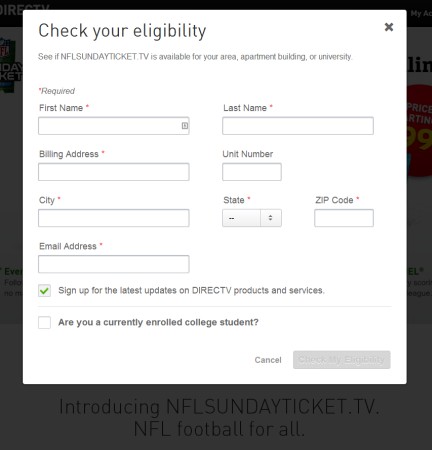 NFL Sunday Ticket Student Login : Sign in and password help for  NFLSUNDAYTICKET.TV