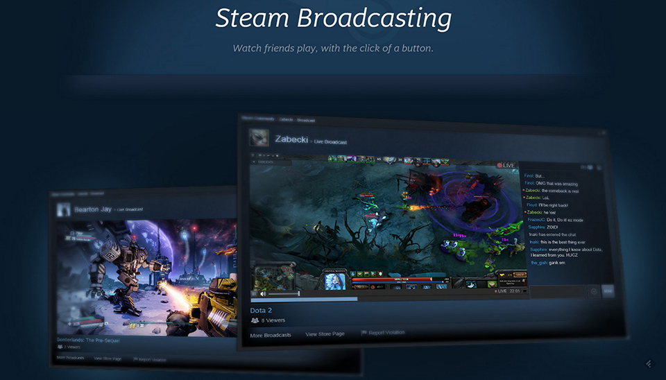 Steam 想要以新的遊戲直播功能挑戰twitch