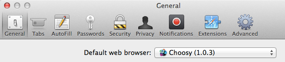 Safari's Default Browser Setting
