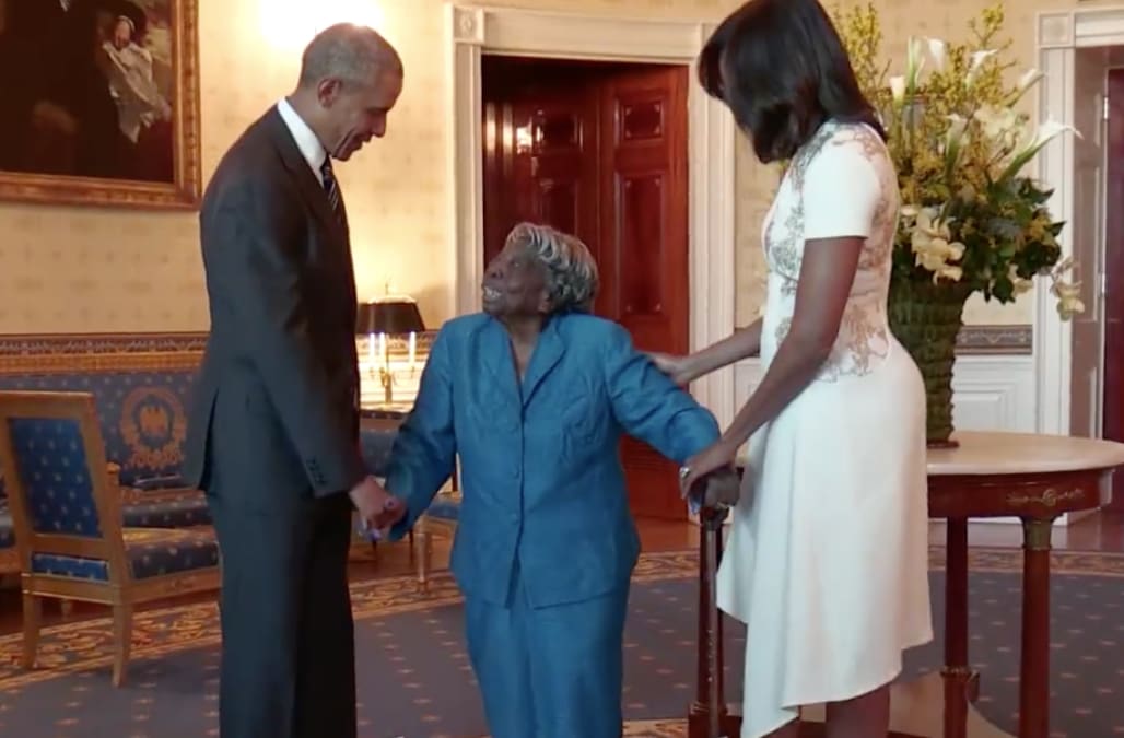 106 Year Old Virginia Mclaurin Meets Obama Dances With Joy 