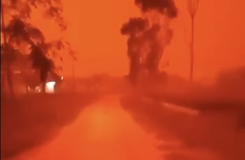 Badeværelse Vores firma Bytte Indonesia forest fires: Video shows sky turned blood red by 'scary  phenomenon'