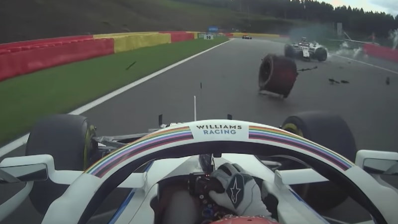 F1's George Russell thankful for halo device in Giovinazzi crash - Autoblog
