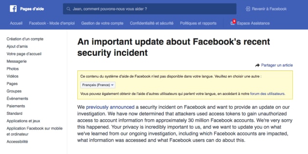 Facebook: des données de 29 millions de personnes compromises lors du dernier piratage