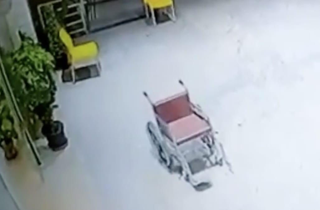 Ghost Wheelchair Security Footage Shows Chair Rolling Itself