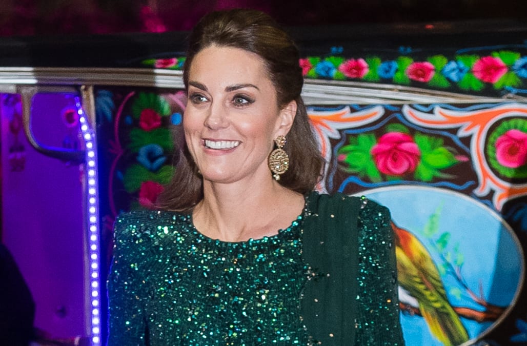 Kate Middleton dazzles in green Jenny Packham gown for Pakistan reception