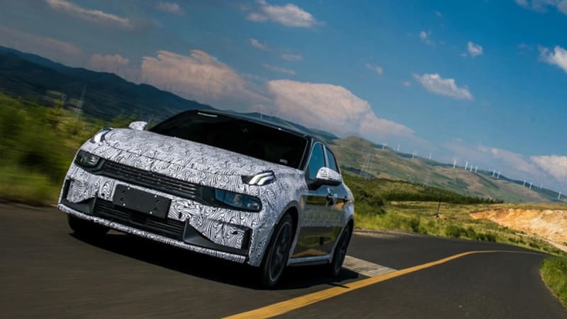 photo of Lynk & Co's 03 sedan shown in camouflage image