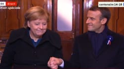 Les images fortes de Macron et Merkel réunis dans le wagon de