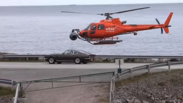 Aston Martin V8 Vantage Series II spotted during 'Bond 25' filming