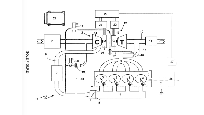 photo of Ferrari patents a fancy and fascinating electric turbocharger image